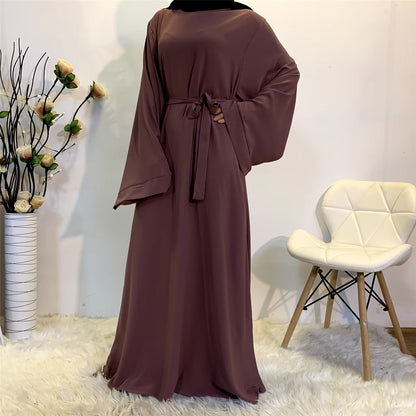 Muslim Fashion Hijab Dubai Abaya Long Dresses Women with Sashes Islam Clothing Abaya African Dresses for Women Musulman Djellaba