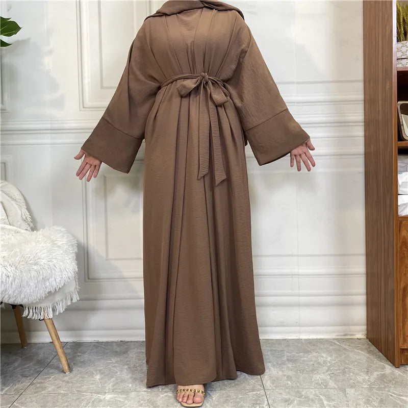 Abaya Women Muslim Long Dresses African Open Kaftan Dubai Turkey 2 Piece Set Luxury Islam Morocco Clothing Caftan Fashion Modest