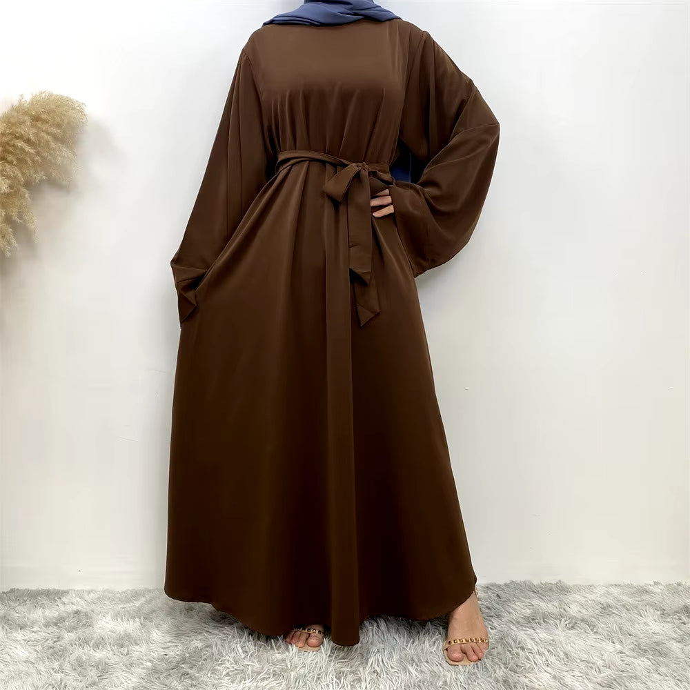 Muslim Fashion Hijab Dubai Abaya Long Dresses Women with Sashes Islam Clothing Abaya African Dresses for Women Musulman Djellaba