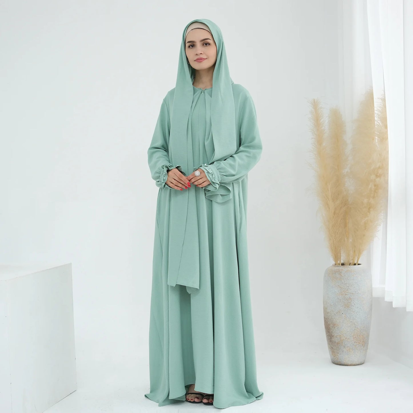 Ramadan Eid Dubai Khimar Abaya Islam Muslim Hijab Dress Prayer Clothes for Women Robe Musulmane Femme Vestido Djellaba Jalabiya