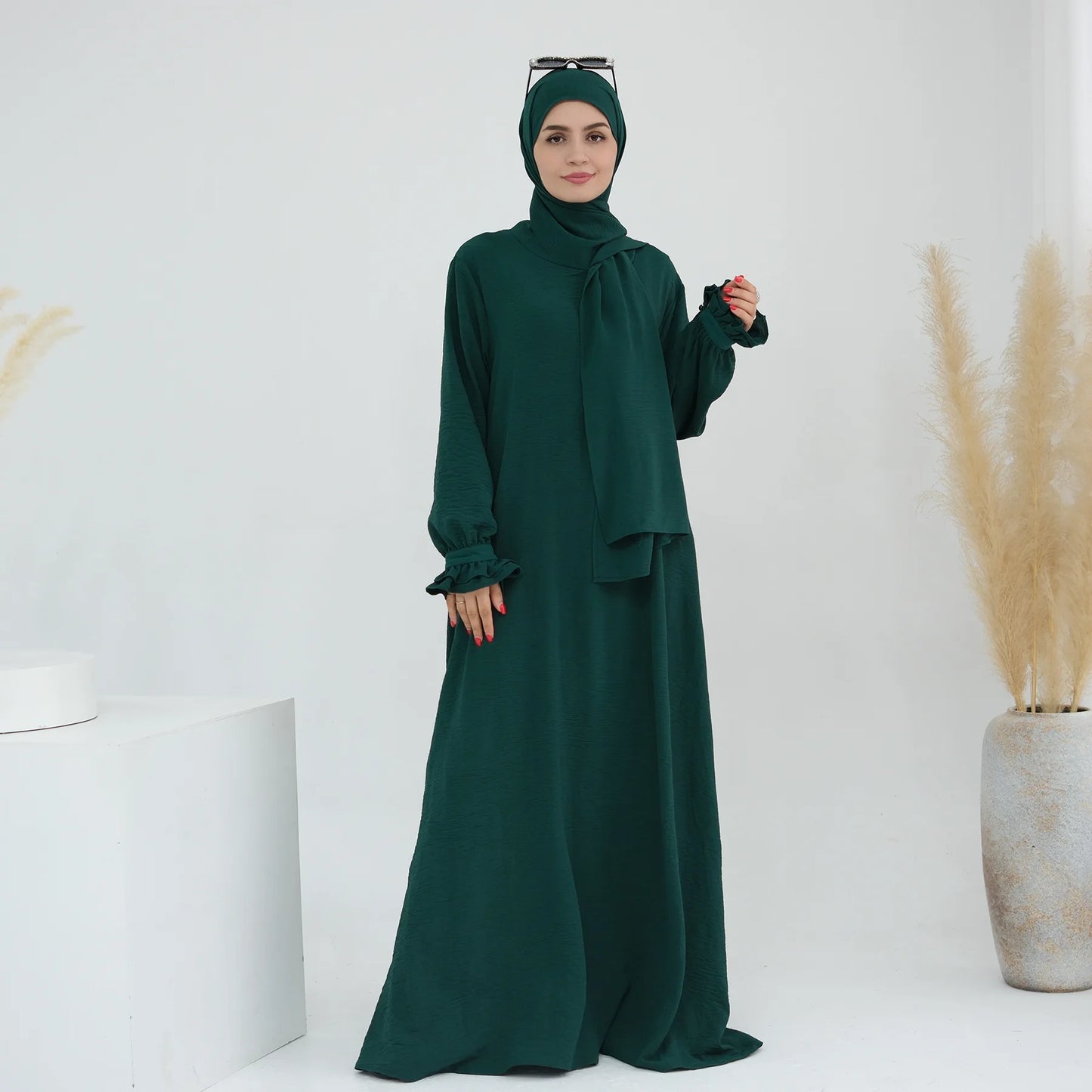 Ramadan Eid Dubai Khimar Abaya Islam Muslim Hijab Dress Prayer Clothes for Women Robe Musulmane Femme Vestido Djellaba Jalabiya