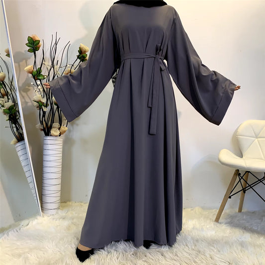 Muslim Fashion Hijab Dubai Abaya Long Dresses Women with Sashes Islam Clothing Abaya African Dresses for Women Musulman Djellaba