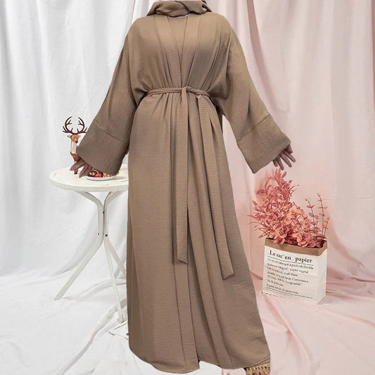 Abaya Women Muslim Long Dresses African Open Kaftan Dubai Turkey 2 Piece Set Luxury Islam Morocco Clothing Caftan Fashion Modest