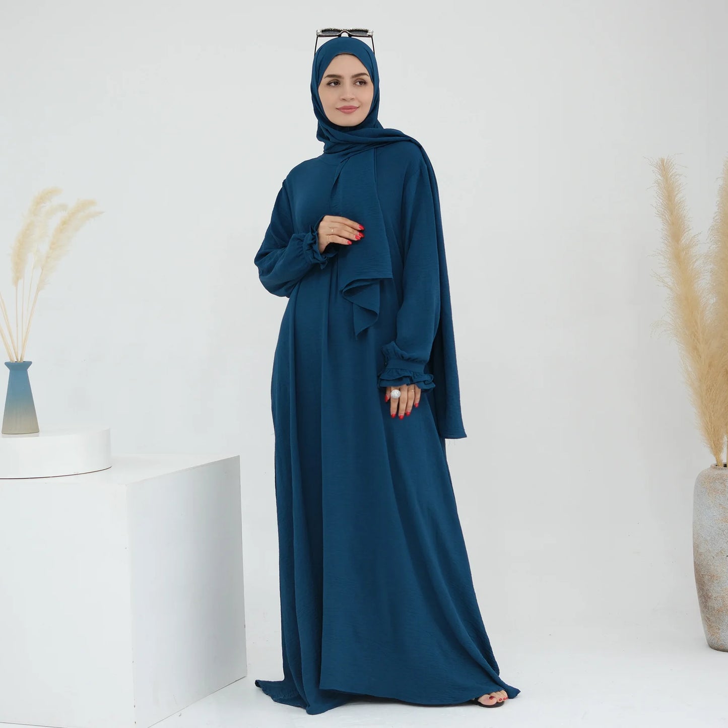 Ramadan Eid Dubai Khimar Abaya Islam Muslim Hijab Dress Prayer Clothes for Women Robe Musulmane Femme Vestido Djellaba Jalabiya